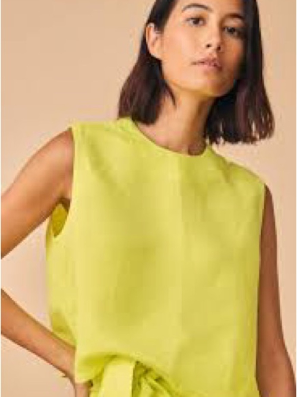 HUNTER BELL Manning Top Sleeveless Tank Top in Bright Yellow